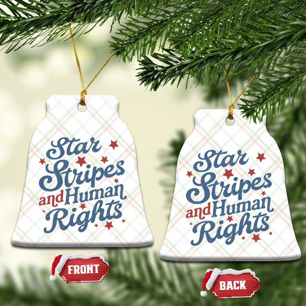Stars and Stripes and Human Rights Ceramic Ornament Progressive Patriotic Equality Modern Patriot TS02 Print Your Wear