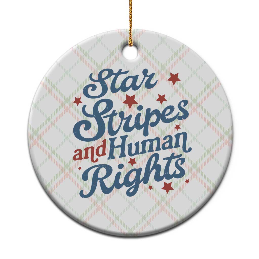 Stars and Stripes and Human Rights Ceramic Ornament Progressive Patriotic Equality Modern Patriot TS02 1pc Christmas Plaid Print Your Wear
