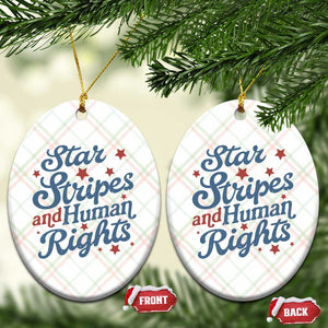 Stars and Stripes and Human Rights Ceramic Ornament Progressive Patriotic Equality Modern Patriot TS02 Print Your Wear