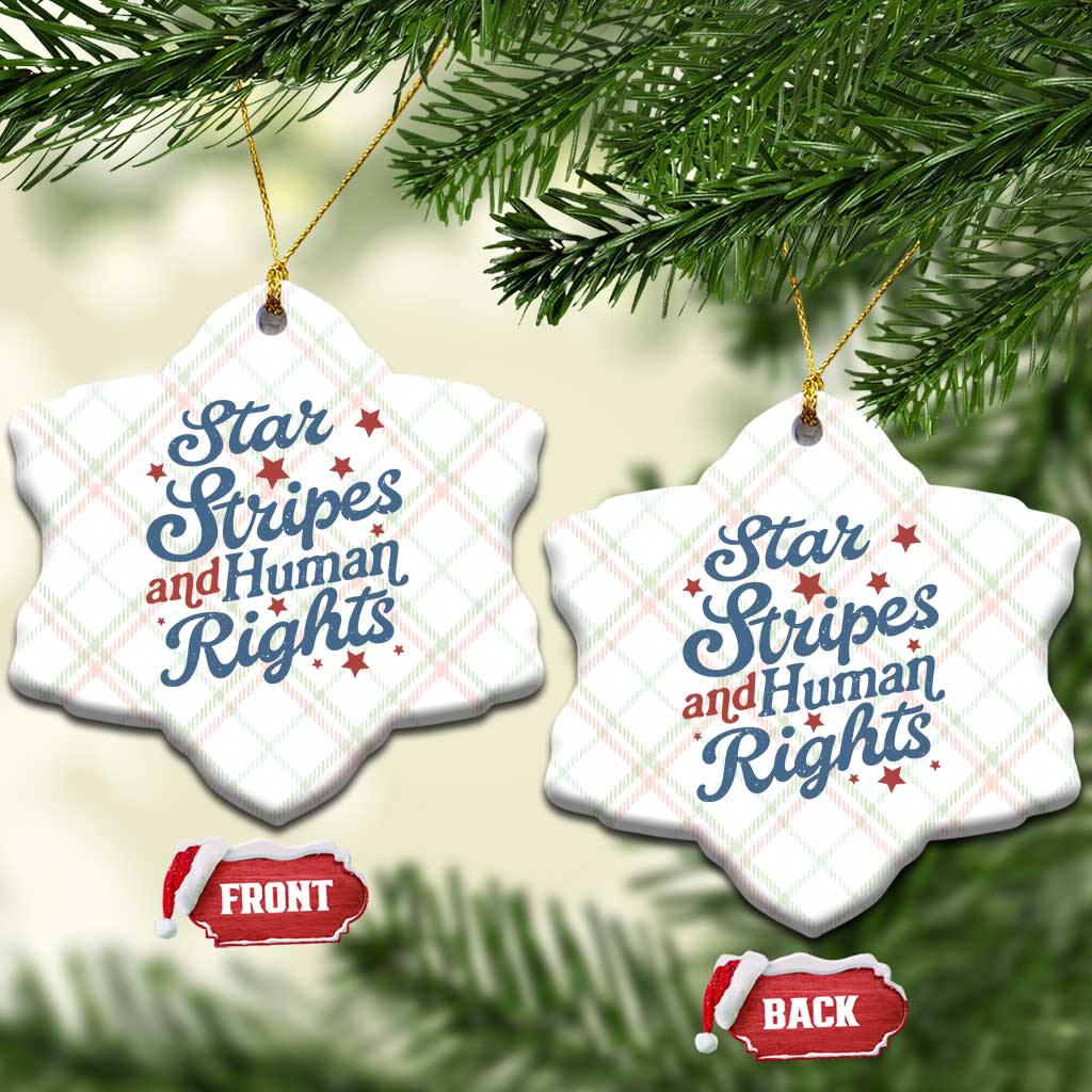 Stars and Stripes and Human Rights Ceramic Ornament Progressive Patriotic Equality Modern Patriot TS02 Print Your Wear