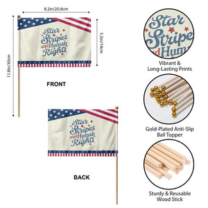 Stars and Stripes and Human Rights Patriotic Handheld Flag Progressive Equality Modern Patriot TS02 Print Your Wear