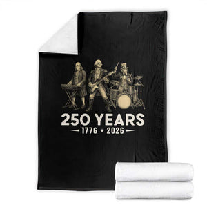 250 Years 1776-2026 Founding Fathers Rock Band Throw Blanket George Washington Benjamin Franklin Uncle Sam TS02 Black Print Your Wear