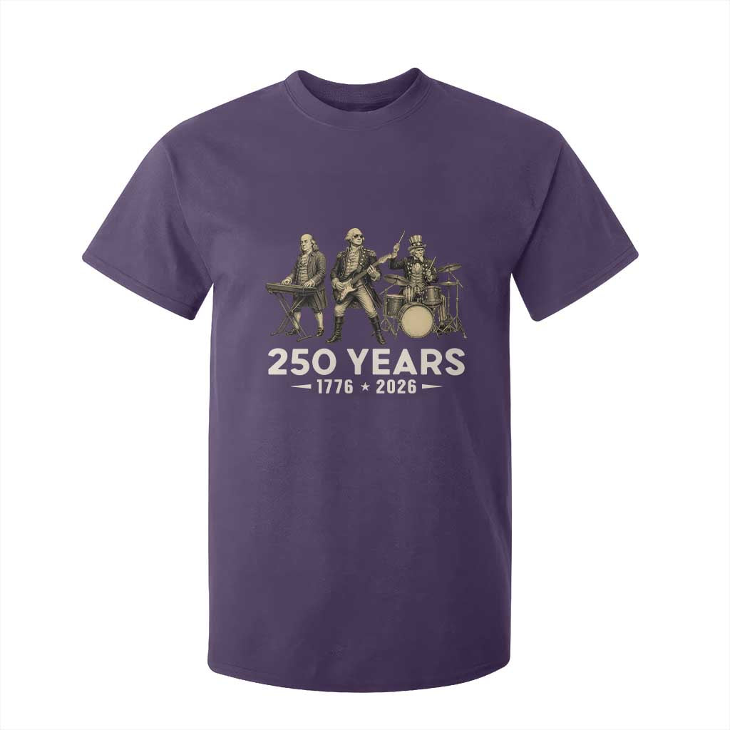250 Years 1776-2026 Founding Fathers Rock Band T Shirt For Kid George Washington Benjamin Franklin Uncle Sam TS02 Purple Print Your Wear