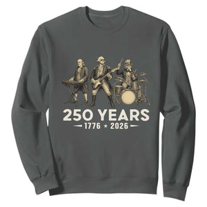 250 Years 1776-2026 Founding Fathers Rock Band Sweatshirt George Washington Benjamin Franklin Uncle Sam TS02 Dark Heather Print Your Wear