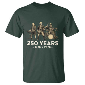 250 Years 1776-2026 Founding Fathers Rock Band T Shirt George Washington Benjamin Franklin Uncle Sam TS02 Dark Forest Green Print Your Wear