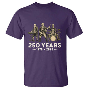 250 Years 1776-2026 Founding Fathers Rock Band T Shirt George Washington Benjamin Franklin Uncle Sam TS02 Purple Print Your Wear