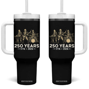 250 Years 1776-2026 Founding Fathers Rock Band Tumbler With Handle George Washington Benjamin Franklin Uncle Sam TS02 One Size: 40 oz Black Print Your Wear