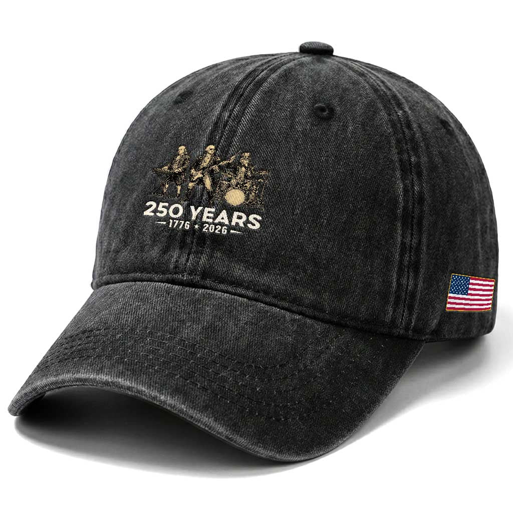 250 Years 1776-2026 Founding Fathers Rock Band Washed Cotton Baseball Cap George Washington Benjamin Franklin Uncle Sam TS02 Print Your Wear