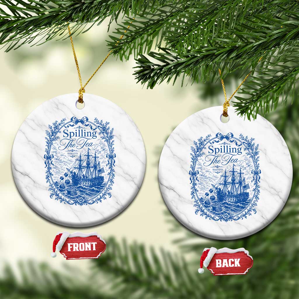 Spilling The Tea Since 1773 Boston Tea Party Ceramic Ornament Funny Historical Toile Graphic American History Humor TS02 1pc White Marble Print Your Wear