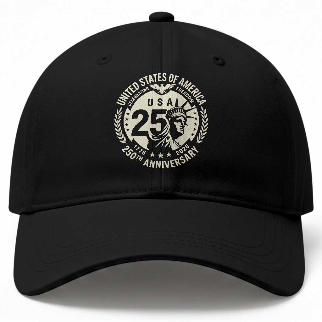 USA 250th Anniversary Statue of Liberty Vintage Crest Baseball Cap Celebrating Freedom 1776 to 2026 Semiquincentennial TS02 Print Your Wear