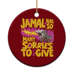 Jamal Has So Many Sorries To Give Ceramic Ornament Funny Fire Breathing Hammerhead Shark Gamer TS02 1pc Red Print Your Wear