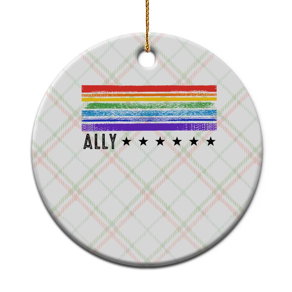 Retro Rainbow Ally Distressed Stripes Graphic Ceramic Ornament LGBTQ Support Pride Month TS02 1pc Christmas Plaid Print Your Wear