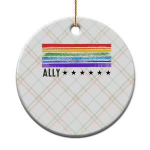 Retro Rainbow Ally Distressed Stripes Graphic Ceramic Ornament LGBTQ Support Pride Month TS02 1pc Christmas Plaid Print Your Wear