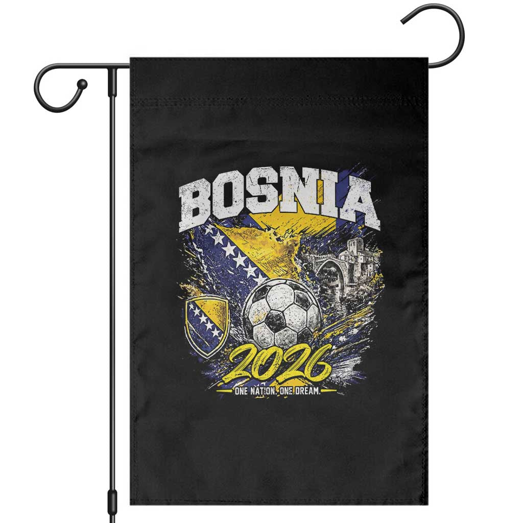 Bosnia Soccer Jersey Pride 2026 Garden Flag One Nation One Dream Heritage Football Sports Fan TS02 Black Print Your Wear