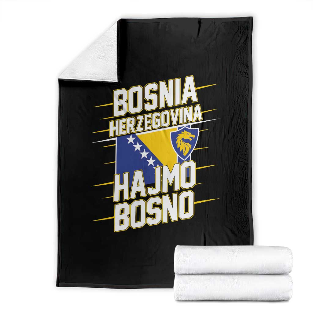 Lets Go Bosnia Herzegovina Hajmo Bosno Dragon Shield Throw Blanket Soccer Team Pride Football Fan Heritage TS02 Black Print Your Wear
