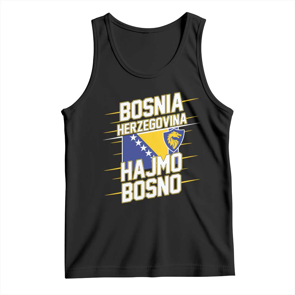 Lets Go Bosnia Herzegovina Hajmo Bosno Dragon Shield Tank Top Soccer Team Pride Football Fan Heritage TS02 Black Print Your Wear