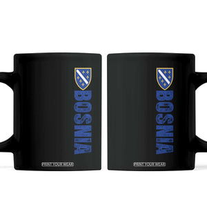 Bosnia Typography Coat of Arms Coffee Mug Golden Lily Shield Modern Graphic TS02 Black Print Your Wear