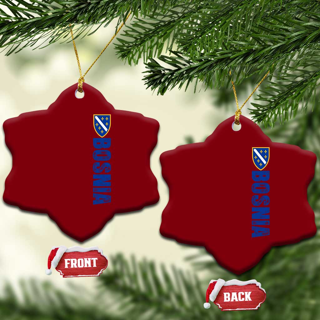 Bosnia Typography Coat of Arms Ceramic Ornament Golden Lily Shield Modern Graphic TS02 Print Your Wear