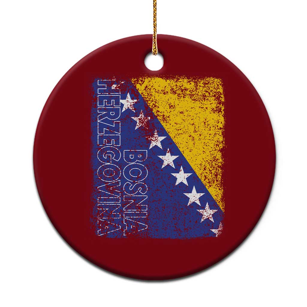 Vintage Grunge Bosnia Herzegovina National Flag Ceramic Ornament Bosnian Pride Soccer Heritage Sports Fan TS02 1pc Red Print Your Wear