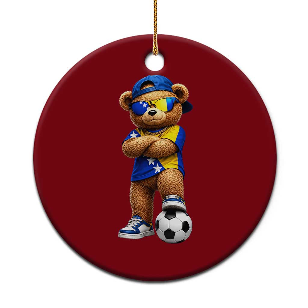 Cool Bosnia Herzegovina Flag Teddy Bear Soccer Fan Ceramic Ornament BIH Bosnian Heritage Football Lovers TS02 1pc Red Print Your Wear