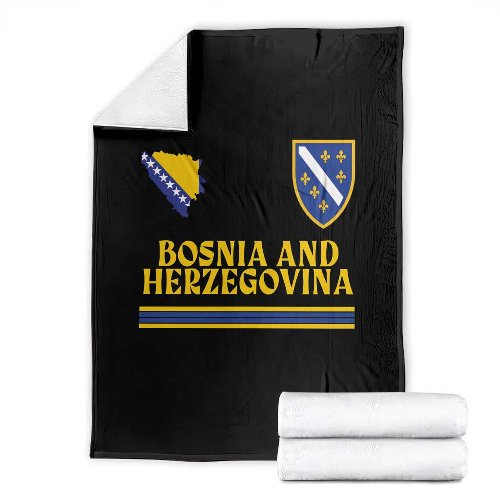 Bosnia Herzegovina Soccer Jersey Style Throw Blanket Country Map Heritage Football Fan TS02 Black Print Your Wear