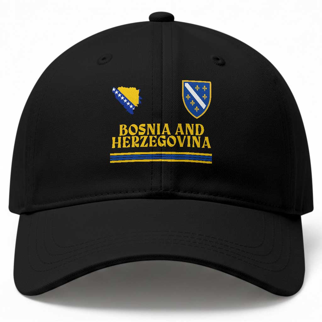 Bosnia Herzegovina Soccer Jersey Style Baseball Cap Country Map Heritage Football Fan TS02 Print Your Wear