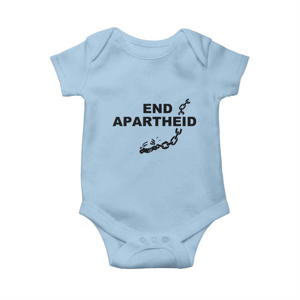 End Apartheid Human Rights Baby Onesie Broken Chain Social Justice Activist TS02 Light Blue Print Your Wear