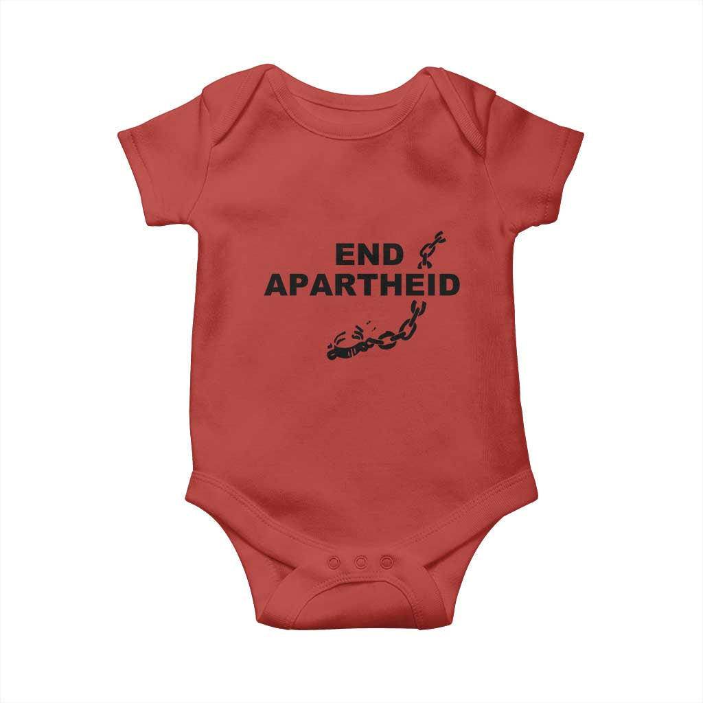 End Apartheid Human Rights Baby Onesie Broken Chain Social Justice Activist TS02 Red Print Your Wear
