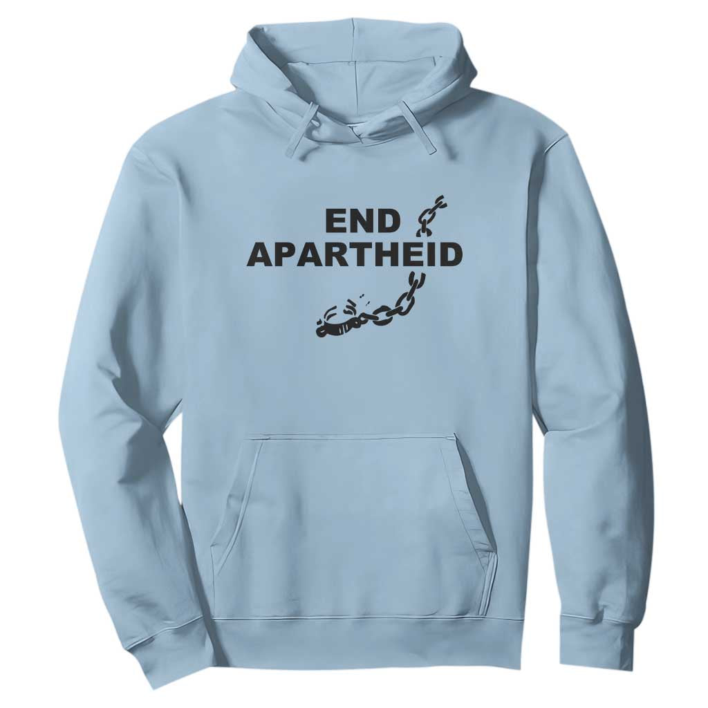 End Apartheid Human Rights Hoodie Broken Chain Social Justice Activist TS02 Light Blue Print Your Wear