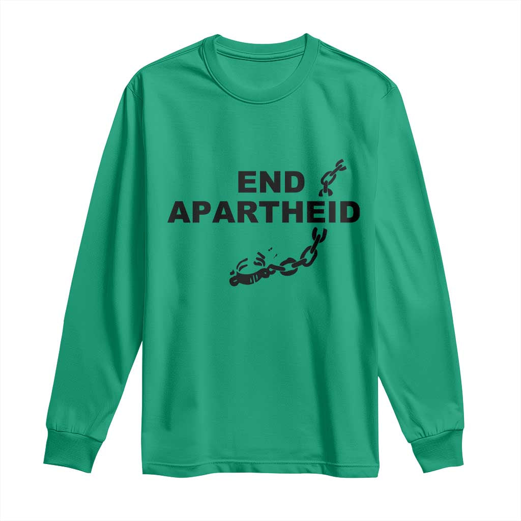 End Apartheid Human Rights Long Sleeve Shirt Broken Chain Social Justice Activist TS02 Irish Green Print Your Wear