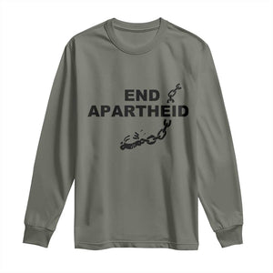 End Apartheid Human Rights Long Sleeve Shirt Broken Chain Social Justice Activist TS02 Military Green Print Your Wear