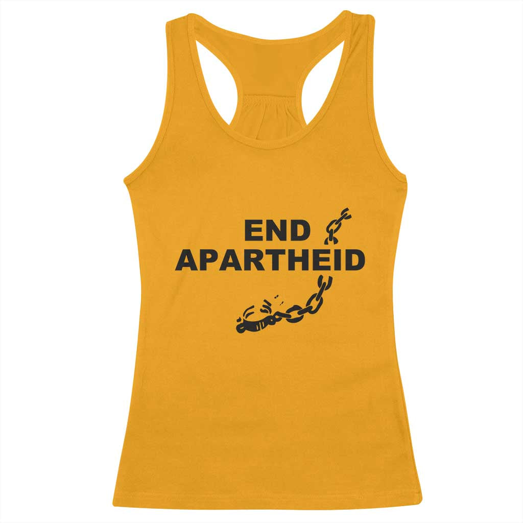 End Apartheid Human Rights Racerback Tank Top Broken Chain Social Justice Activist TS02 Gold Print Your Wear