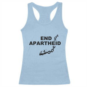 End Apartheid Human Rights Racerback Tank Top Broken Chain Social Justice Activist TS02 Light Blue Print Your Wear