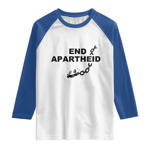 End Apartheid Human Rights Raglan Shirt Broken Chain Social Justice Activist TS02 White Royal Print Your Wear