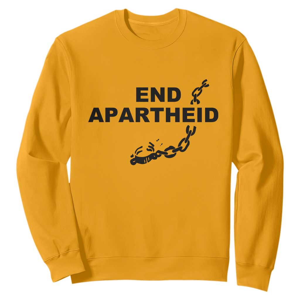 End Apartheid Human Rights Sweatshirt Broken Chain Social Justice Activist TS02 Gold Print Your Wear