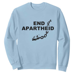 End Apartheid Human Rights Sweatshirt Broken Chain Social Justice Activist TS02 Light Blue Print Your Wear
