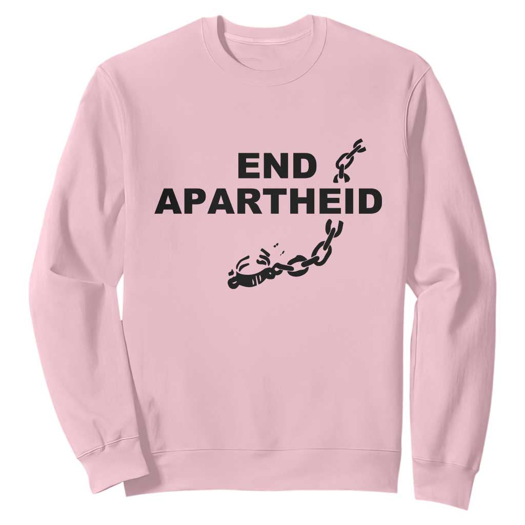 End Apartheid Human Rights Sweatshirt Broken Chain Social Justice Activist TS02 Light Pink Print Your Wear