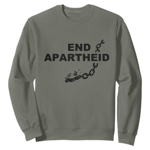 End Apartheid Human Rights Sweatshirt Broken Chain Social Justice Activist TS02 Military Green Print Your Wear
