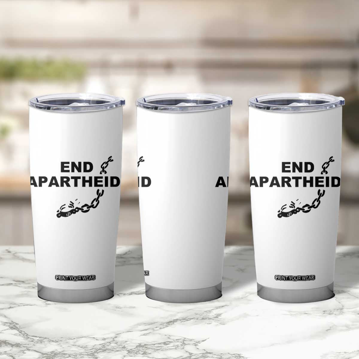 End Apartheid Human Rights Tumbler Cup Broken Chain Social Justice Activist TS02 Print Your Wear