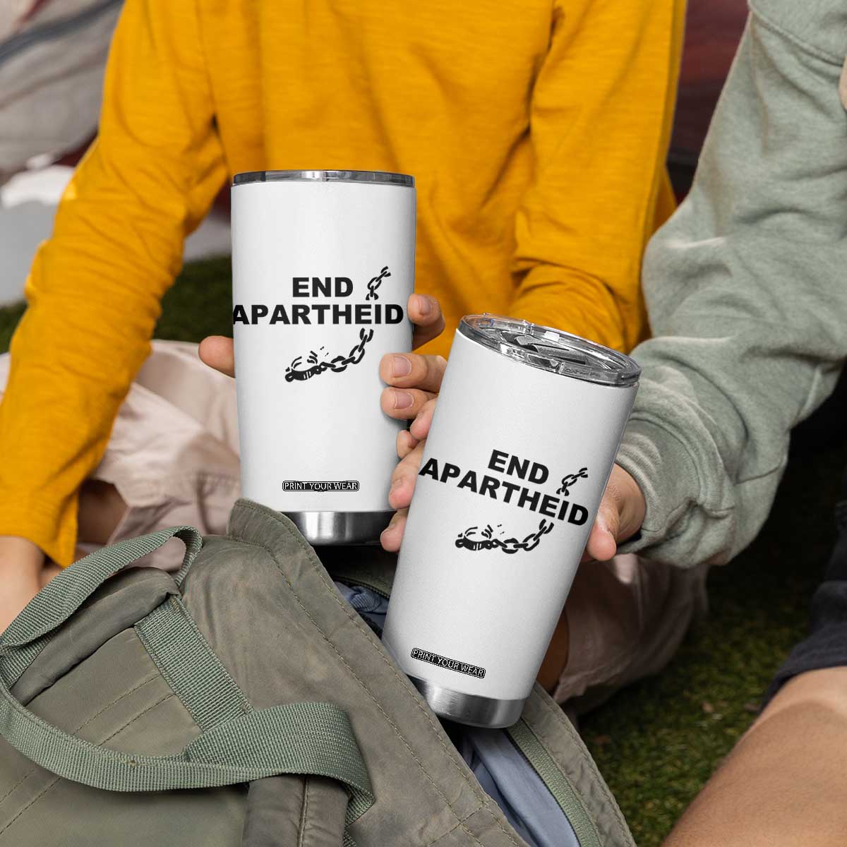 End Apartheid Human Rights Tumbler Cup Broken Chain Social Justice Activist TS02 Print Your Wear
