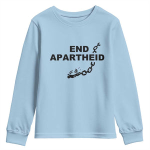 End Apartheid Human Rights Youth Sweatshirt Broken Chain Social Justice Activist TS02 Light Blue Print Your Wear