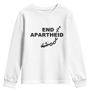 End Apartheid Human Rights Youth Sweatshirt Broken Chain Social Justice Activist TS02 White Print Your Wear