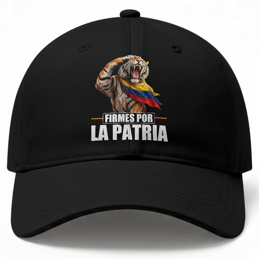 Firmes Por La Patria Colombian Pride Baseball Cap Roaring Saluting Tiger Patriotic Colombia Heritage Flag TS02 Print Your Wear