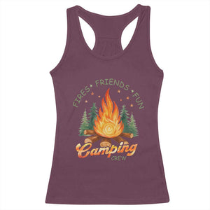 Fires Friends Fun Camping Crew Racerback Tank Top Cozy Campfire Adventure Outdoor Lovers TS02 Maroon Print Your Wear