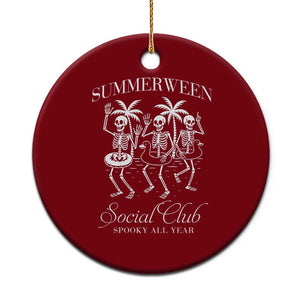 Summerween Social Club Ceramic Ornament Spooky All Year Skeleton Summer Halloween Beach Party TS02 1pc Red Print Your Wear