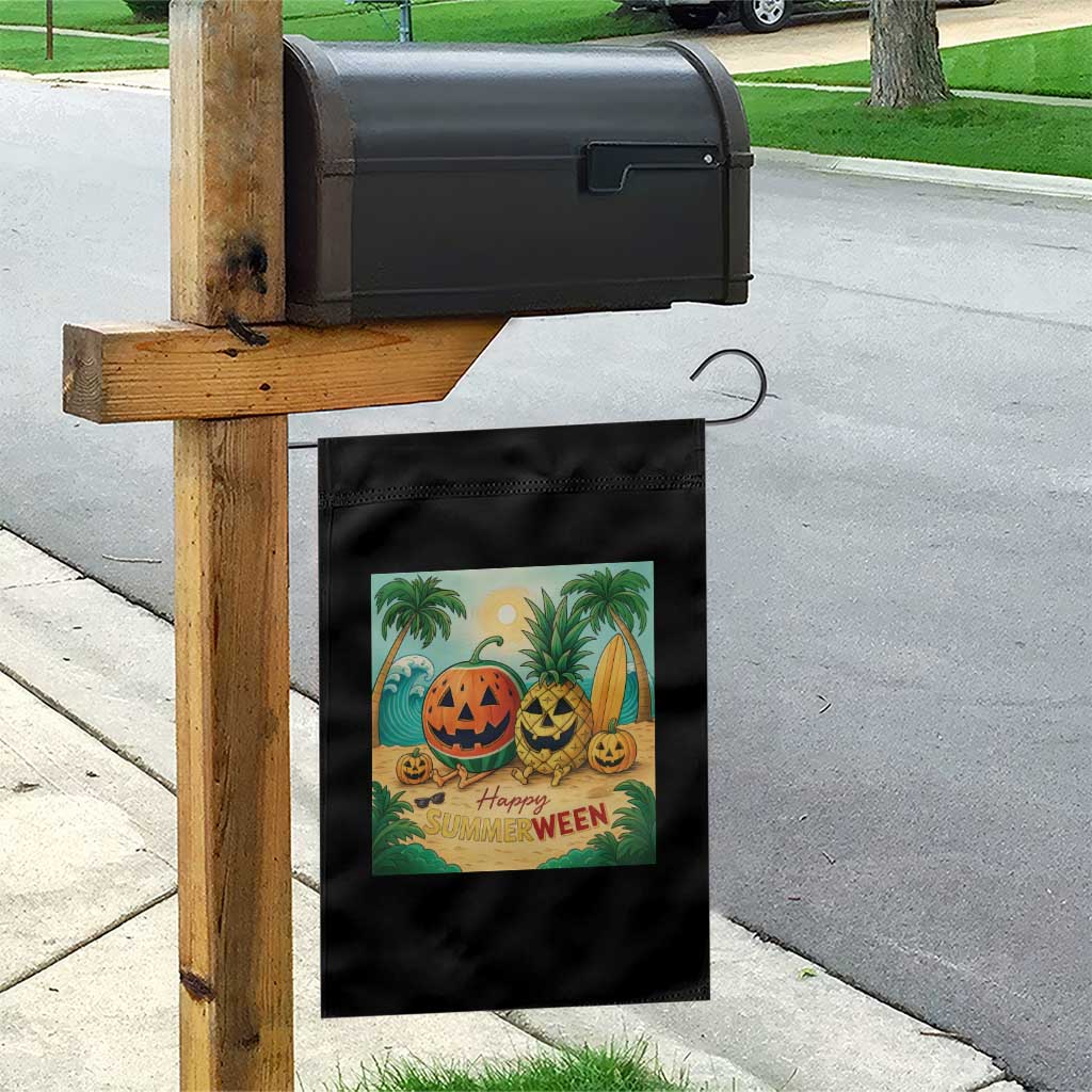 Retro Tropical Summerween Garden Flag Halloween Summer Beach Cocktail Boo TS02 Print Your Wear