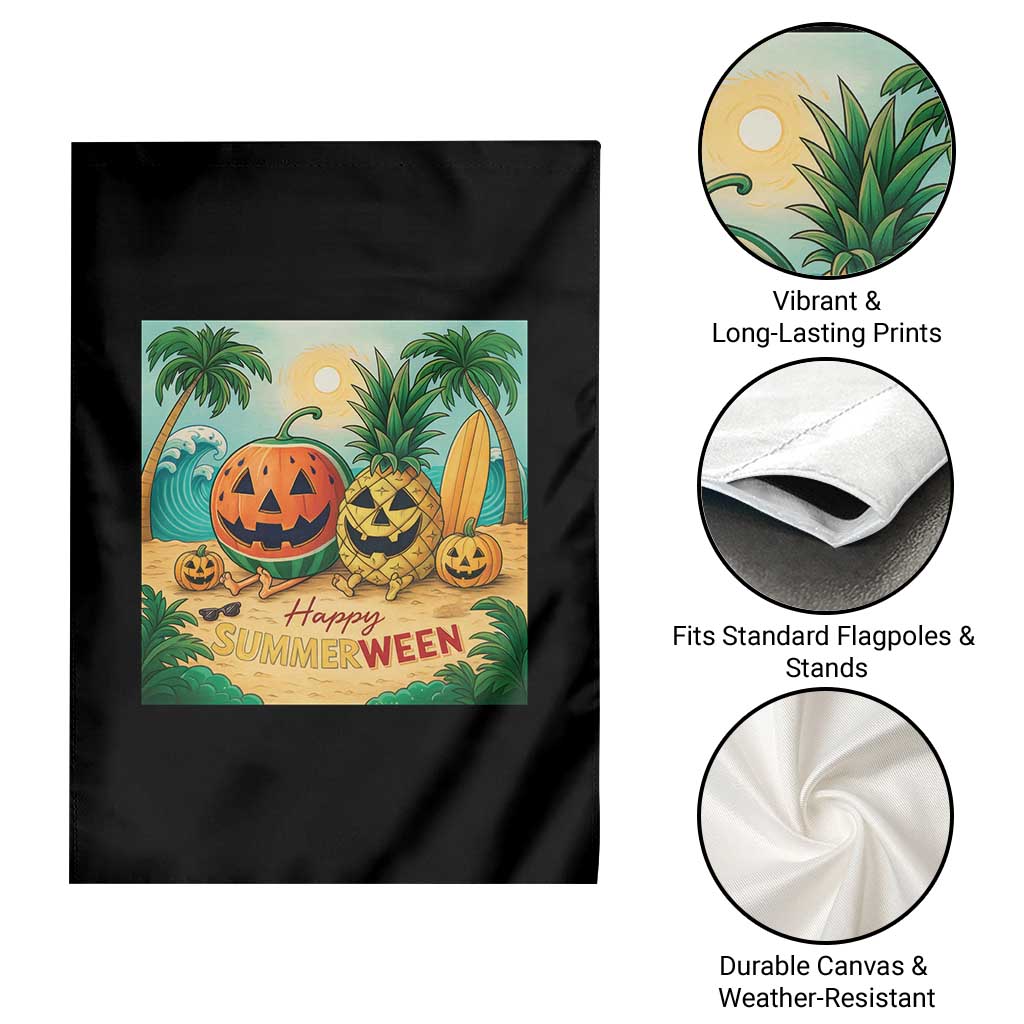 Retro Tropical Summerween Garden Flag Halloween Summer Beach Cocktail Boo TS02 Print Your Wear