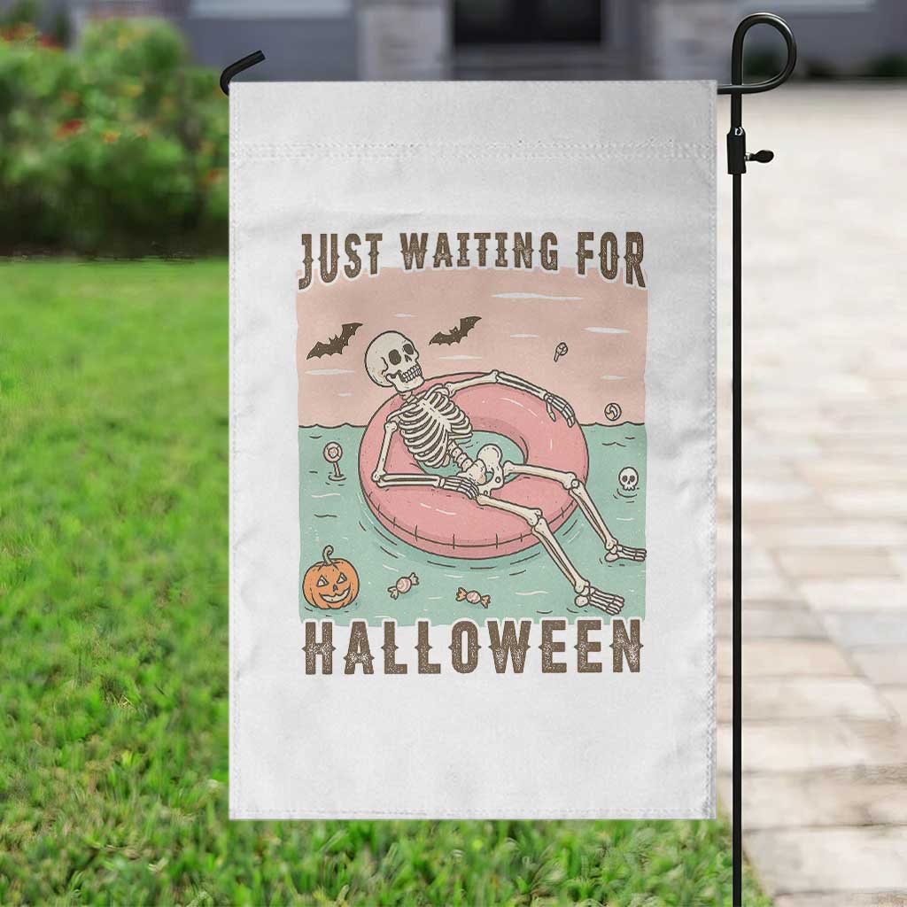 Spooky Summer Skeleton Garden Flag Just Waiting For Halloween Summer Pool Party TS02 Print Your Wear