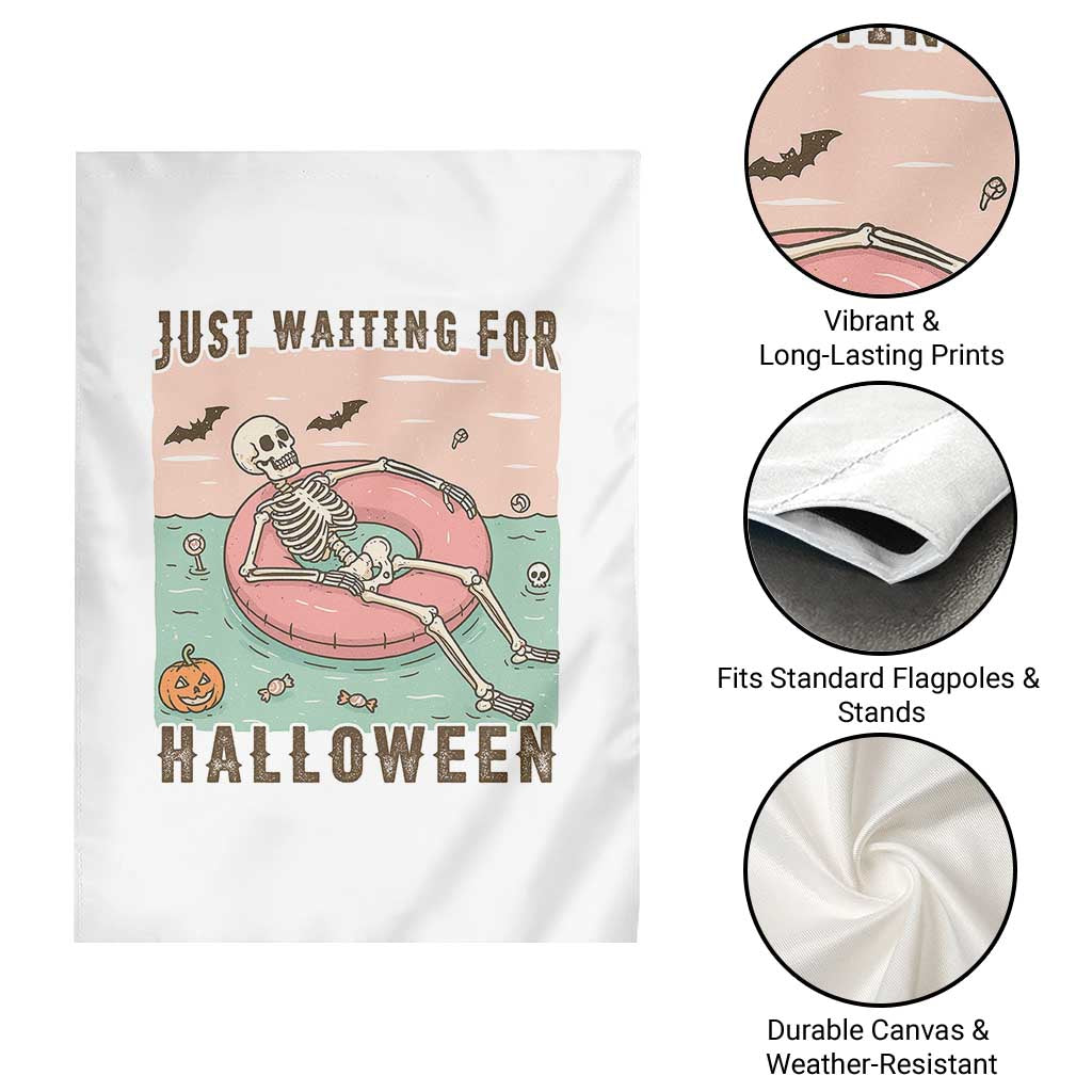 Spooky Summer Skeleton Garden Flag Just Waiting For Halloween Summer Pool Party TS02 Print Your Wear
