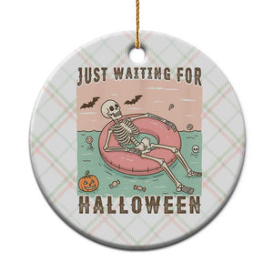 Spooky Summer Skeleton Ceramic Ornament Just Waiting For Halloween Summer Pool Party TS02 1pc Christmas Plaid Print Your Wear